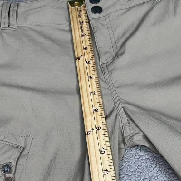Prana Convertible Cargo Pants Womens 10 Light Brown Nylon Zip Off Hiking Outdoor - Picture 8 of 13